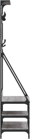 vidaXL - Kledingrek - met - schoenenrek - 80x40x184 - cm - grijs - sonoma - eikenkleur