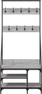 vidaXL - Kledingrek - met - schoenenrek - 80x40x184 - cm - grijs - sonoma - eikenkleur