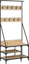 vidaXL - Kledingrek - met - schoenenrek - 80x40x184 - cm - sonoma - eikenkleurig