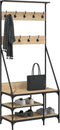 vidaXL - Kledingrek - met - schoenenrek - 80x40x184 - cm - sonoma - eikenkleurig