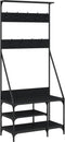vidaXL - Kledingrek - met - schoenenrek - 80x40x184 - cm - zwart