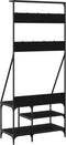 vidaXL - Kledingrek - met - schoenenrek - 80x40x184 - cm - zwart