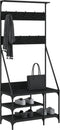 vidaXL - Kledingrek - met - schoenenrek - 80x40x184 - cm - zwart