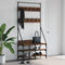 vidaXL - Kledingrek - met - schoenenrek - 90x34x184 - cm - bruin - eikenkleur