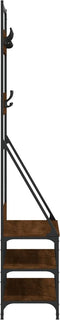 vidaXL - Kledingrek - met - schoenenrek - 90x34x184 - cm - bruin - eikenkleur