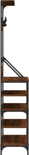 vidaXL - Kledingrek - met - schoenenrek - 90x34x184 - cm - bruin - eikenkleur