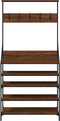 vidaXL - Kledingrek - met - schoenenrek - 90x34x184 - cm - bruin - eikenkleur