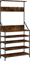 vidaXL - Kledingrek - met - schoenenrek - 90x34x184 - cm - gerookt - eikenkleurig