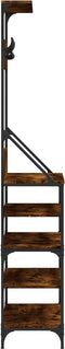 vidaXL - Kledingrek - met - schoenenrek - 90x34x184 - cm - gerookt - eikenkleurig