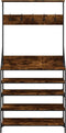 vidaXL - Kledingrek - met - schoenenrek - 90x34x184 - cm - gerookt - eikenkleurig