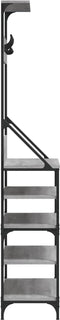 vidaXL - Kledingrek - met - schoenenrek - 90x34x184 - cm - grijs - sonoma - eikenkleur
