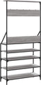 vidaXL - Kledingrek - met - schoenenrek - 90x34x184 - cm - grijs - sonoma - eikenkleur