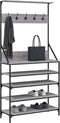 vidaXL - Kledingrek - met - schoenenrek - 90x34x184 - cm - grijs - sonoma - eikenkleur