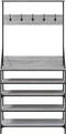 vidaXL - Kledingrek - met - schoenenrek - 90x34x184 - cm - grijs - sonoma - eikenkleur