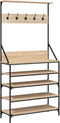vidaXL - Kledingrek - met - schoenenrek - 90x34x184 - cm - sonoma - eikenkleurig