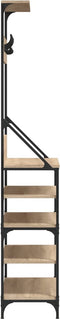 vidaXL - Kledingrek - met - schoenenrek - 90x34x184 - cm - sonoma - eikenkleurig
