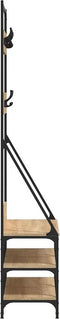 vidaXL - Kledingrek - met - schoenenrek - 90x34x184 - cm - sonoma - eikenkleurig