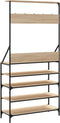 vidaXL - Kledingrek - met - schoenenrek - 90x34x184 - cm - sonoma - eikenkleurig
