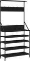 vidaXL - Kledingrek - met - schoenenrek - 90x34x184 - cm - zwart