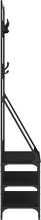 vidaXL - Kledingrek - met - schoenenrek - 90x34x184 - cm - zwart
