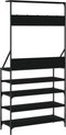 vidaXL - Kledingrek - met - schoenenrek - 90x34x184 - cm - zwart