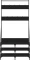 vidaXL - Kledingrek - met - schoenenrek - 90x34x184 - cm - zwart