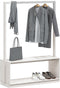 vidaXL - Kledingrek - schoenenkast - 113x40x157,5 - cm - massief - grenenhout - wit