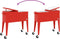 vidaXL - Koelbox - op - wielen - 92x43x89 - cm - rood