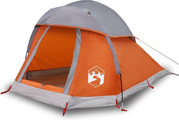 vidaXL - Koepeltent - 1-persoons - waterdicht - grijs - en - oranje