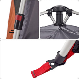 vidaXL - Koepeltent - 4-persoons - snelontgrendeling - grijs - en - oranje