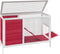 vidaXL - Konijnenhok - 103x44x69,5 - cm - massief - grenenhout - rood