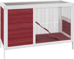 vidaXL - Konijnenhok - 103x44x69,5 - cm - massief - grenenhout - mokkakleurig