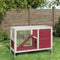 vidaXL - Konijnenhok - 103x44x69,5 - cm - massief - grenenhout - mokkakleurig