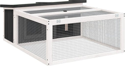 vidaXL - Konijnenhok - 117,5x97x47,5 - cm - massief - grenenhout - grijs