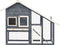 vidaXL - Konijnenhok - 140x63x120 - cm - massief - vurenhout - grijs - en - wit