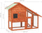 vidaXL - Konijnenhok - 140x63x120 - cm - massief - vurenhout - mokka - en - wit