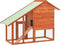 vidaXL - Konijnenhok - 140x63x120 - cm - massief - vurenhout - mokka - en - wit