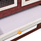vidaXL - Konijnenhok - 140x63x120 - cm - massief - vurenhout - mokka - en - wit