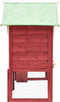 vidaXL - Konijnenhok - 140x63x120 - cm - massief - vurenhout - rood - en - wit
