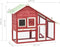 vidaXL - Konijnenhok - 140x63x120 - cm - massief - vurenhout - rood - en - wit