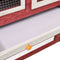 vidaXL - Konijnenhok - 140x63x120 - cm - massief - vurenhout - rood - en - wit