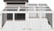 vidaXL - Konijnenhok - 144x123x67,5 - cm - massief - grenenhout - grijs