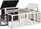 vidaXL - Konijnenhok - 144x123x67,5 - cm - massief - grenenhout - grijs