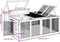 vidaXL - Konijnenhok - 144x123x67,5 - cm - massief - grenenhout - grijs