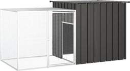 vidaXL - Konijnenhok - 200x91x100 - cm - gegalvaniseerd - staal - antracietkleurig