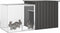 vidaXL - Konijnenhok - 200x91x100 - cm - gegalvaniseerd - staal - antracietkleurig