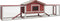 vidaXL - Konijnenhok - 310x70x87 - cm - massief - grenen- - en - vurenhout - rood