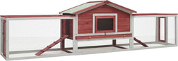 vidaXL - Konijnenhok - 310x70x87 - cm - massief - grenen- - en - vurenhout
