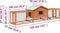 vidaXL - Konijnenhok - 310x70x87 - cm - massief - grenen- - en - vurenhout - grijs