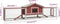 vidaXL - Konijnenhok - 310x70x87 - cm - massief - grenen- - en - vurenhout - rood